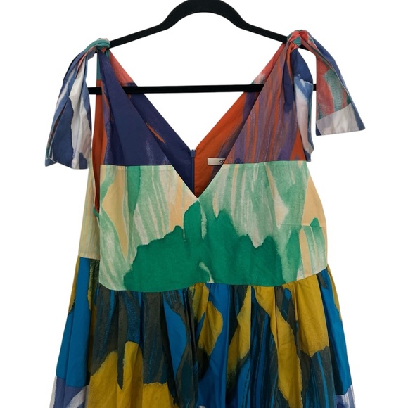 Odeeh Tuckernuck Multicolor Watercolor Maxi Dress NWT 42 - Picture 3 of 11